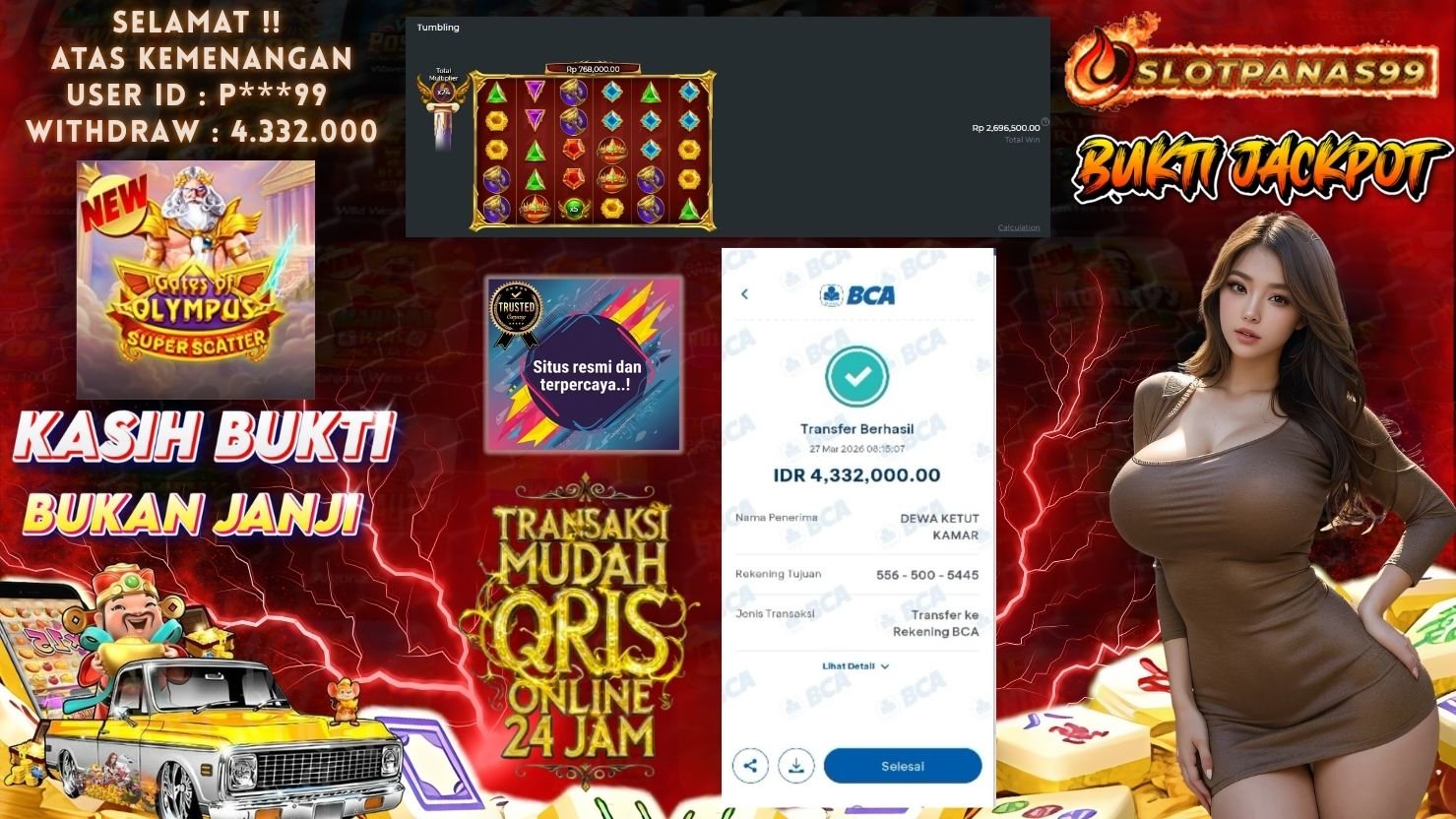 SLOTPANAS99 JACKPOT SLOT GATES OF OLYMPUS SUPER SCATTER